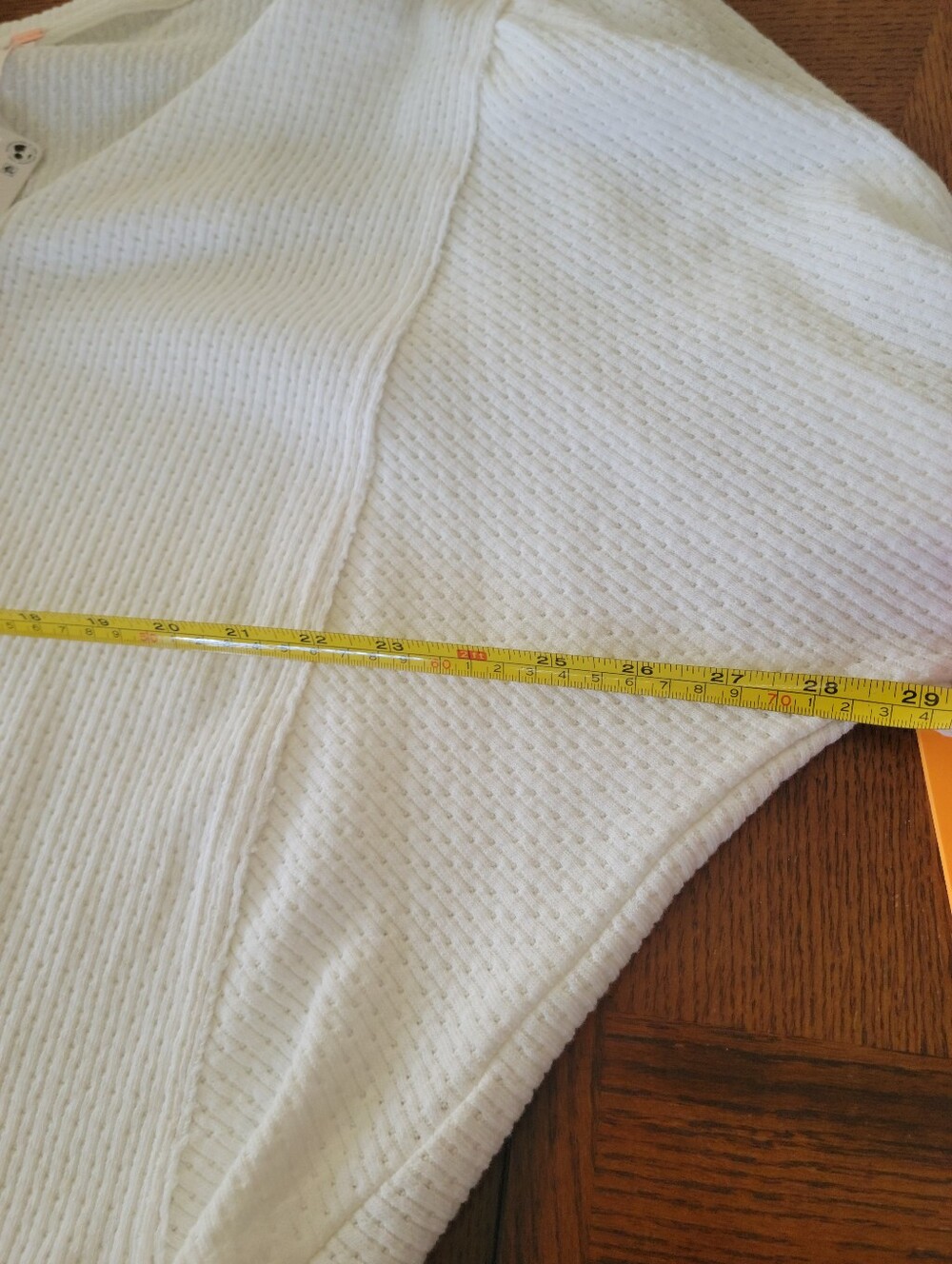 Free People Cream Waffle-Knit Henley Long-Sleeve Top - Picture 11 of 11